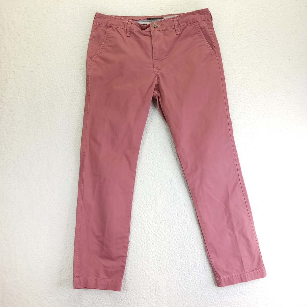 Aeropostale Mens Slim Straight Chino Pants 32x30 Dusty Rose Pink Cotton Stretch
